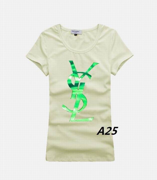 YSL short round collar T woman S-XL-058